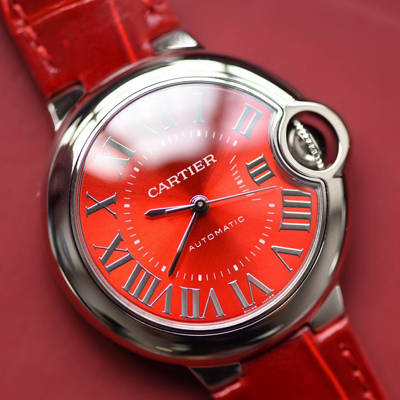 【V6 Perfect  High quality  Replica Watches 】 Cartier  蓝气球系列WSBB0022女士33毫米机械中国红特别版 wrist watches 