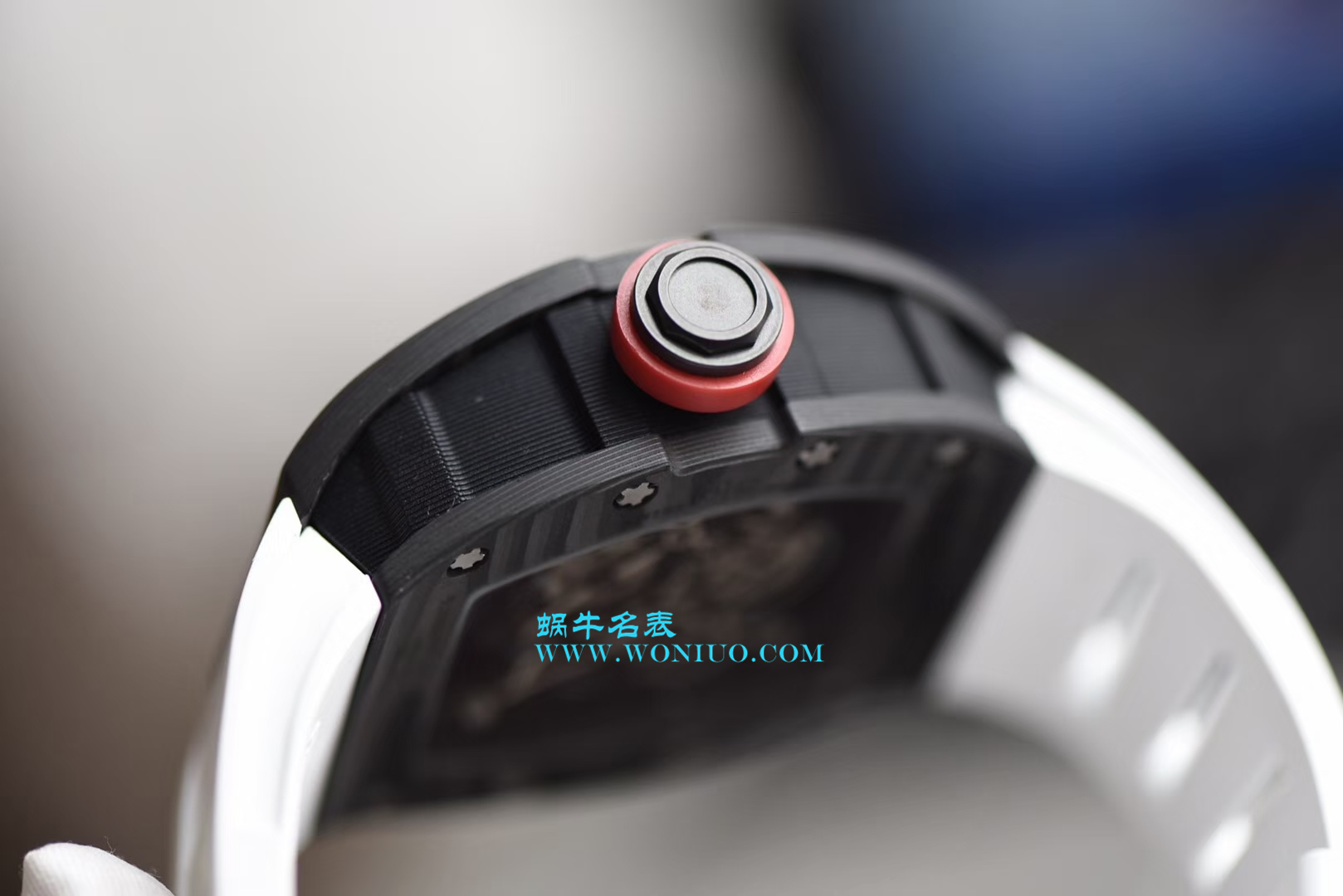 【KV Perfect  High quality  Replica Watches 】RICHARD MILLE RICHARD MILLE男士系列RM 055 carbon fiber 白色橡胶带新款 / RM 055C