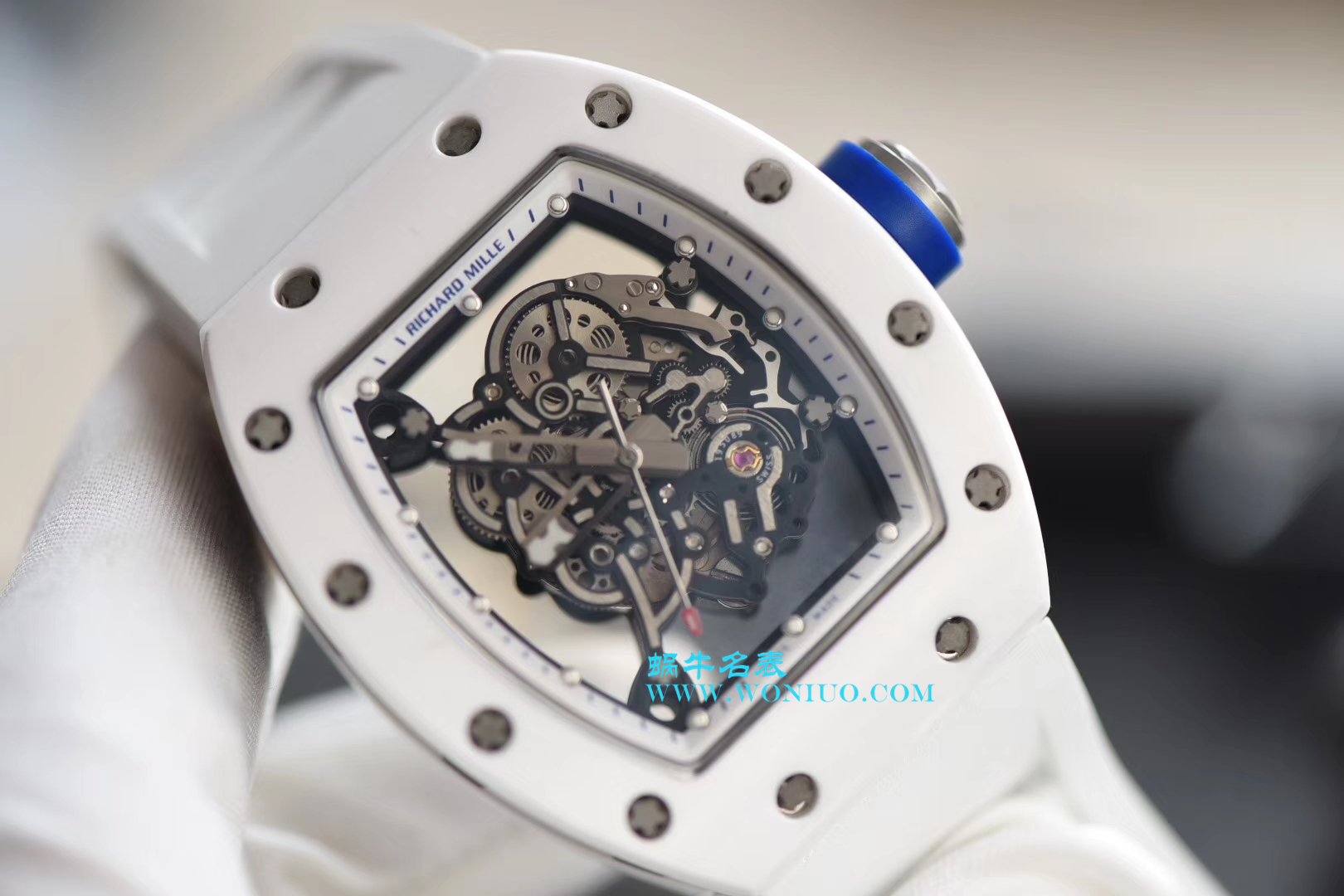 【KV Perfect  High quality  Replica Watches 】RICHARD MILLE RICHARD MILLE男士系列RM 055白 Composite 白色橡胶带新款 wrist watches  / RM 055D