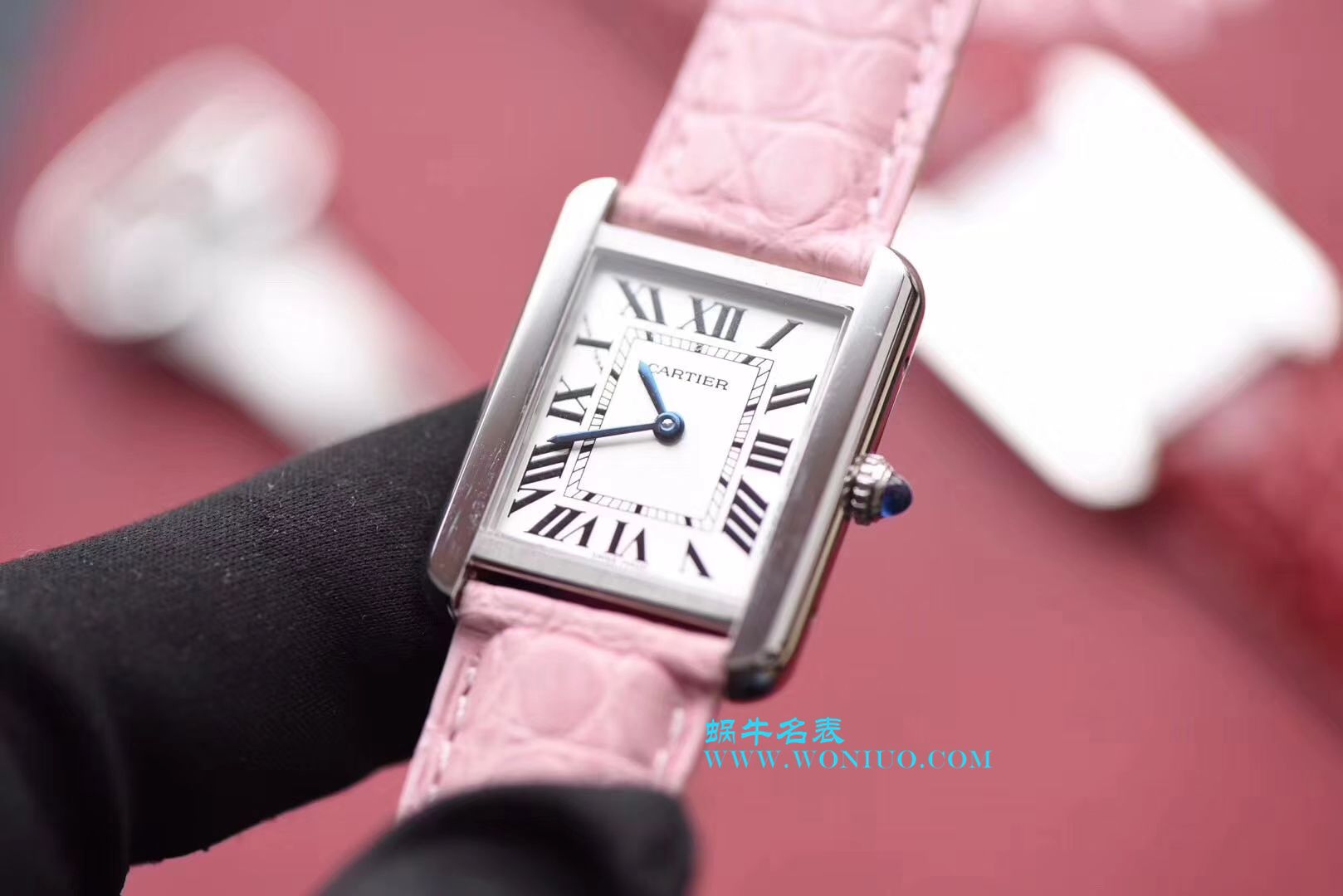 【独家视频测评K11 Factory  Perfect  High quality  Replica Watches 】 Cartier  坦克系列 W5200000 粉色女士石英 wrist watches  / KAD008