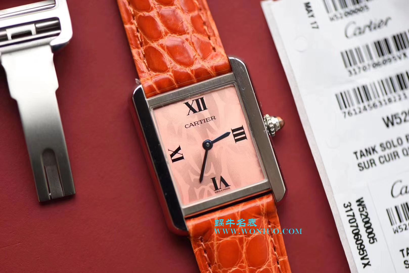 【独家视频测评K11 Factory  Perfect  High quality  Replica Watches 】 Cartier  坦克系列 W5200000 粉色女士石英 wrist watches  / KAD008