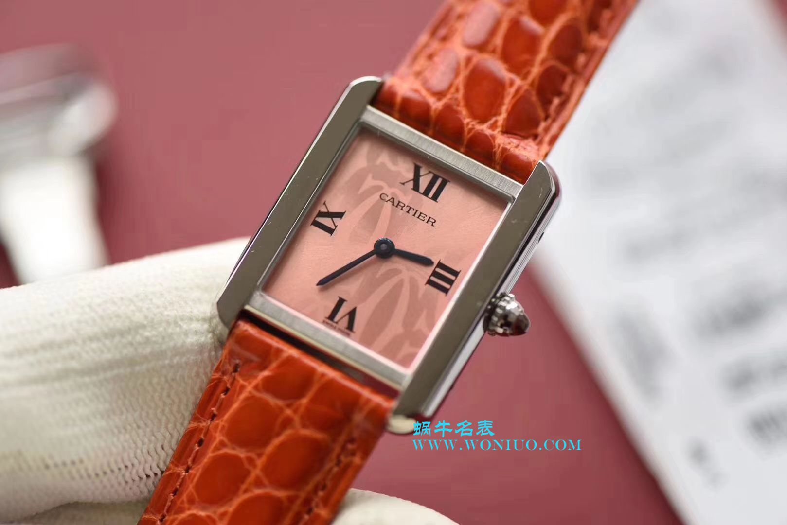 【独家视频测评K11 Factory  Perfect  High quality  Replica Watches 】 Cartier  坦克系列 W5200000 粉色女士石英 wrist watches  / KAD008
