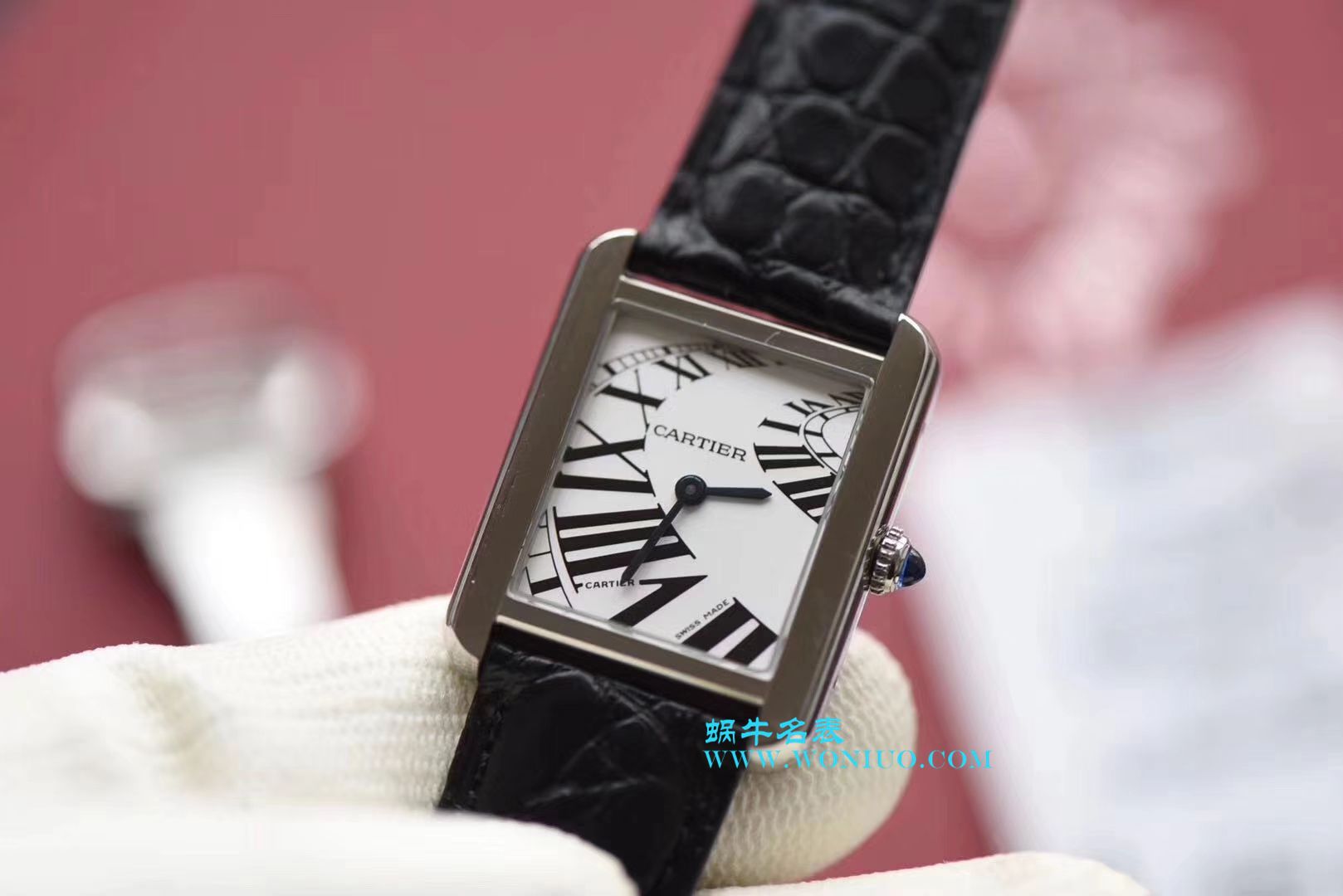【独家视频测评K11 Factory  Perfect  High quality  Replica Watches 】 Cartier  坦克系列 W5200000 粉色女士石英 wrist watches  / KAD008