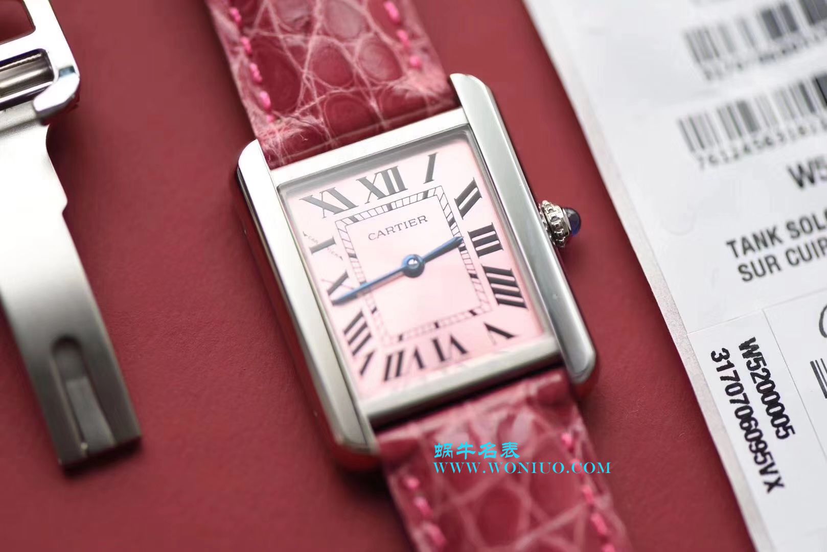 【独家视频测评K11 Factory  Perfect  High quality  Replica Watches 】 Cartier  坦克系列 W5200000 粉色女士石英 wrist watches  / KAD008