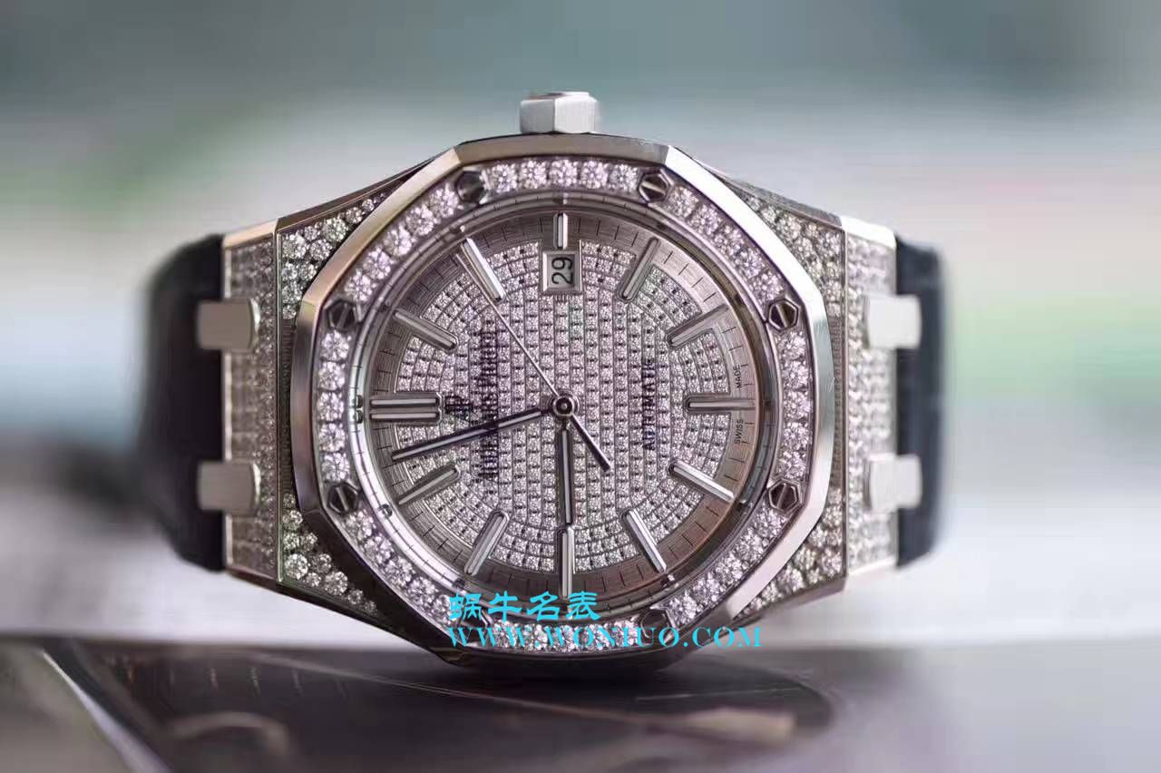 【 Video analysis JF Factory 1:1 top  Replica Copy  Watches 】Audemars Piguet 满天星皇家橡树系列15452BC.ZZ.D019CR.01，15402OR.ZZ.D003CR.01男女通用满钻 wrist watches  / AP108