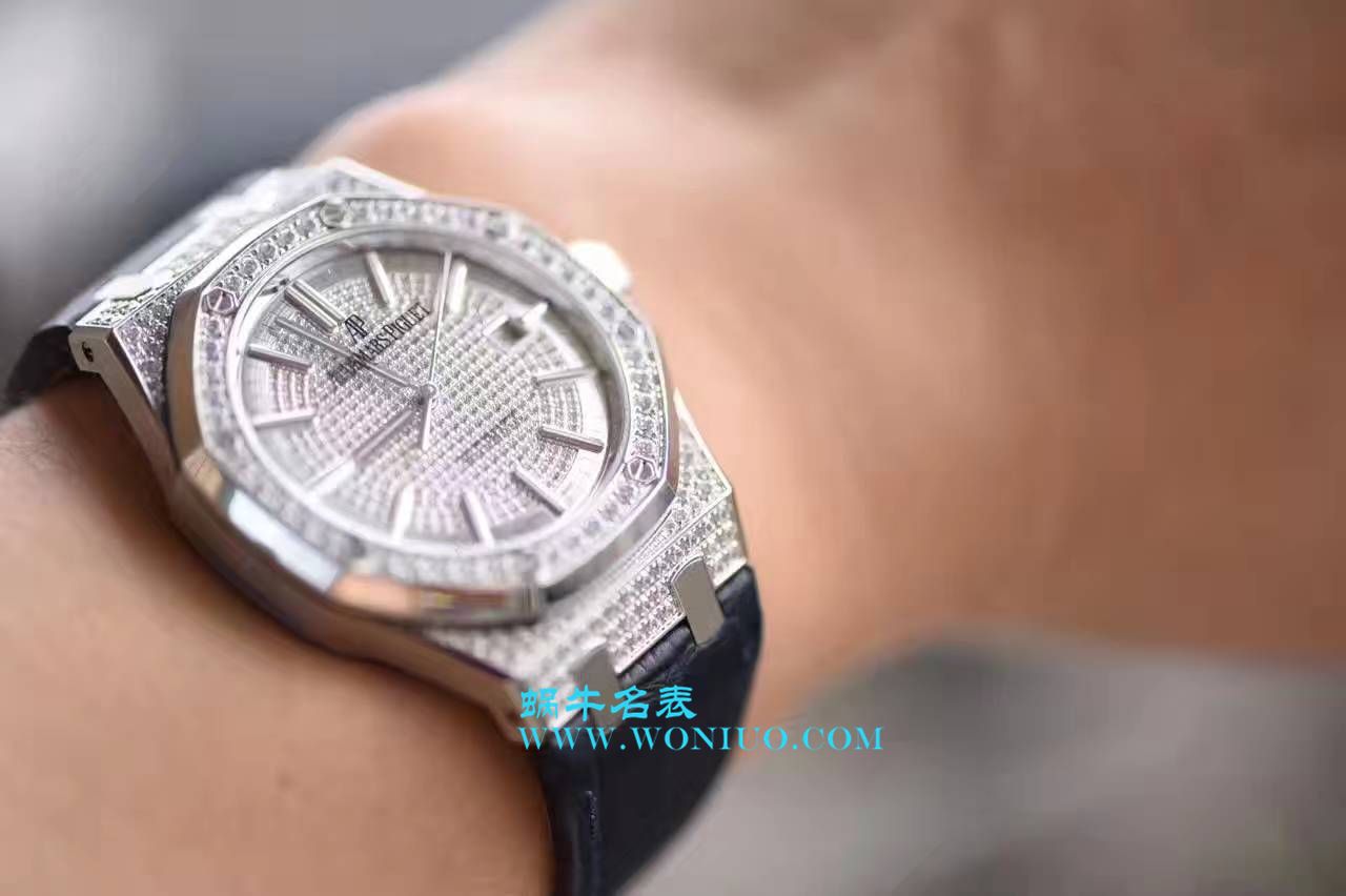 【 Video analysis JF Factory 1:1 top  Replica Copy  Watches 】Audemars Piguet 满天星皇家橡树系列15452BC.ZZ.D019CR.01，15402OR.ZZ.D003CR.01男女通用满钻 wrist watches  / AP108