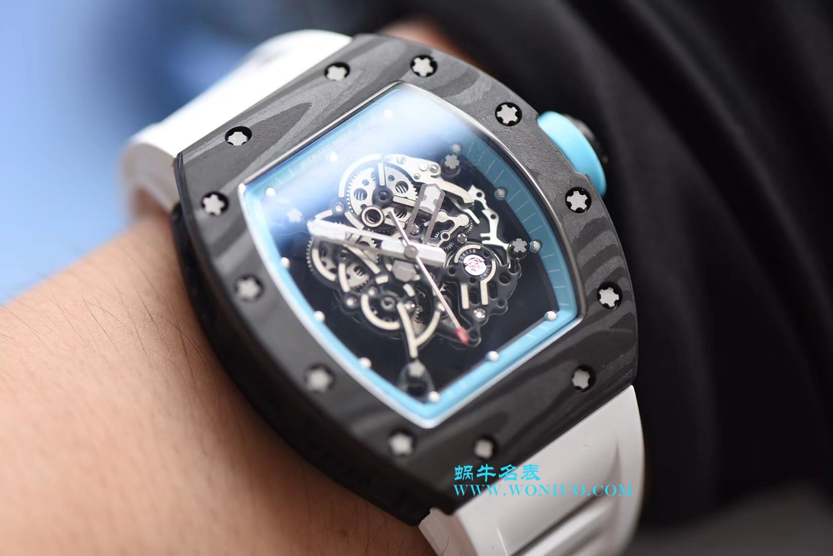 【KV Perfect  High quality  Replica Watches 】理查德米尔RICHARDMILLE 最强版RM055巴巴沃森.蒂芙尼蓝阿布扎比赛道特别纪念版 / RM 055G