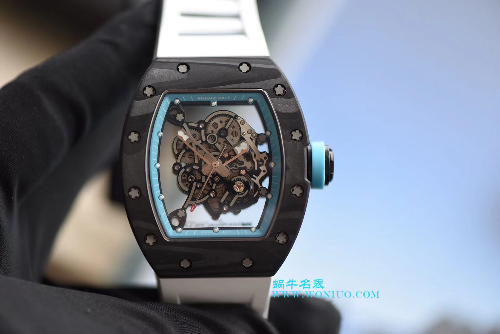【KV Perfect  High quality  Replica Watches 】理查德米尔RICHARDMILLE 最强版RM055巴巴沃森.蒂芙尼蓝阿布扎比赛道特别纪念版 / RM 055G