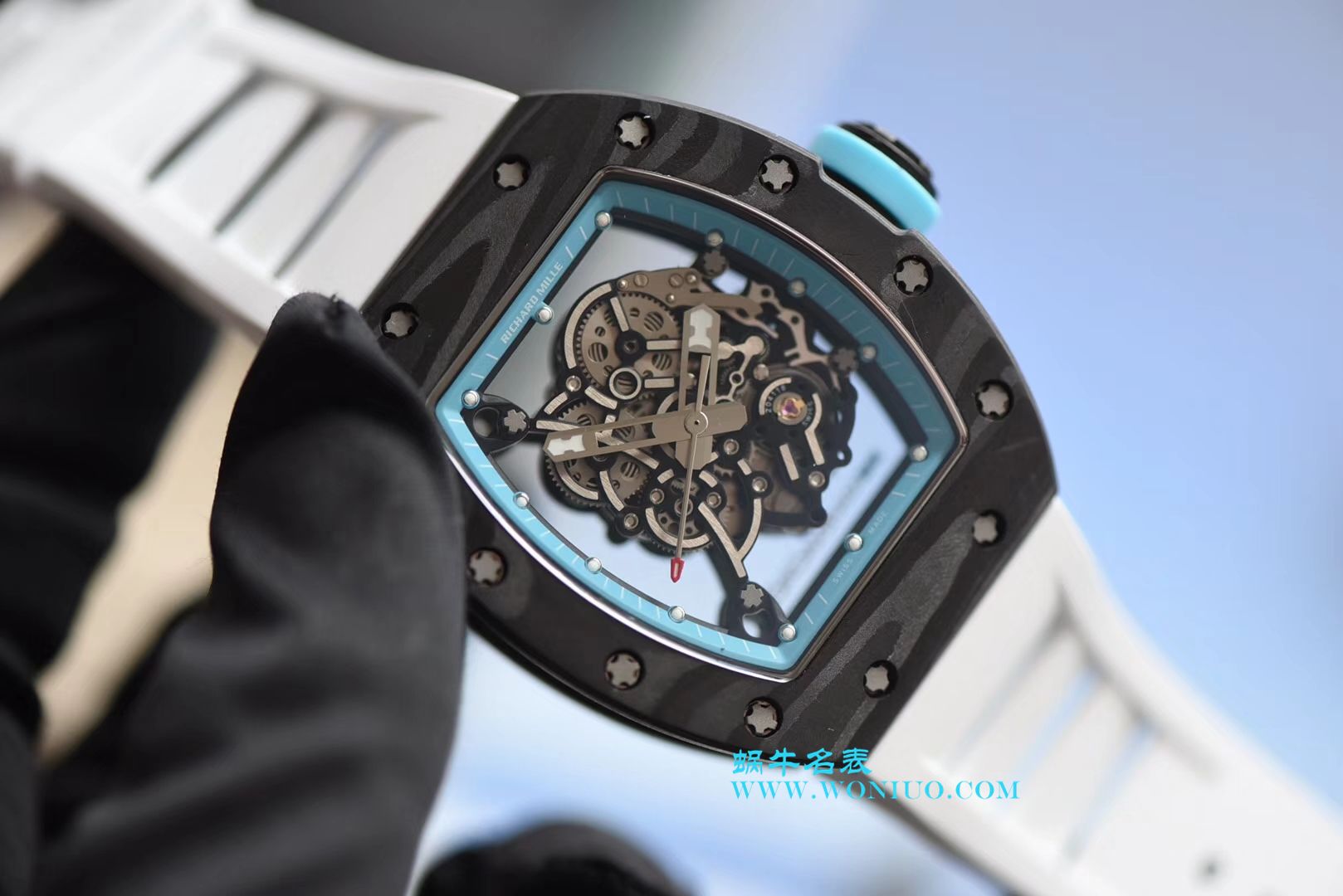 【KV Perfect  High quality  Replica Watches 】理查德米尔RICHARDMILLE 最强版RM055巴巴沃森.蒂芙尼蓝阿布扎比赛道特别纪念版 / RM 055G