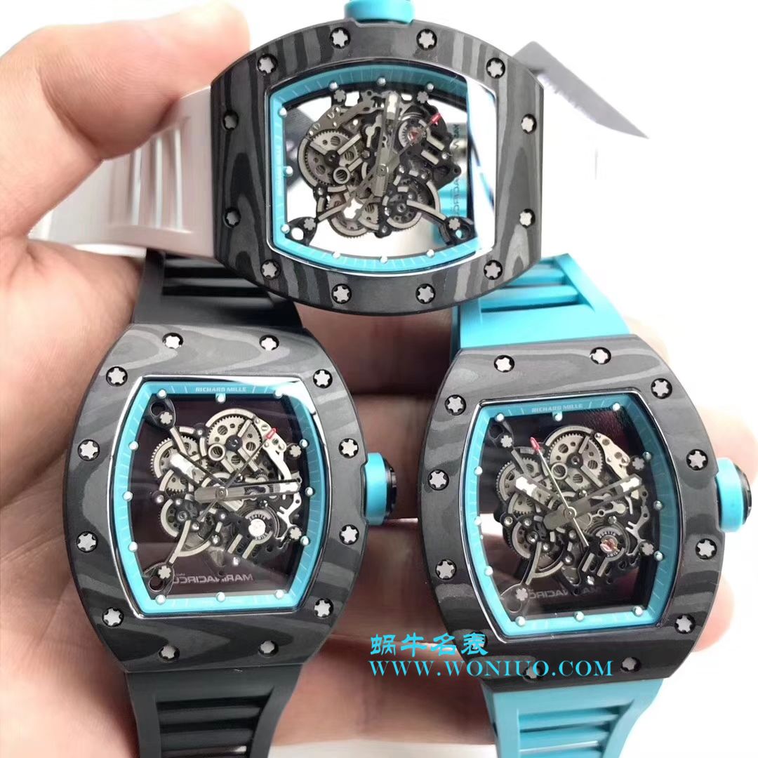 【KV Perfect  High quality  Replica Watches 】理查德米尔RICHARDMILLE 最强版RM055巴巴沃森.蒂芙尼蓝阿布扎比赛道特别纪念版 / RM 055G