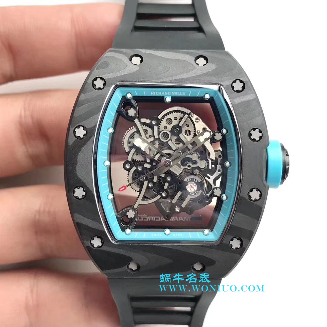 【KV Perfect  High quality  Replica Watches 】理查德米尔RICHARDMILLE 最强版RM055巴巴沃森.蒂芙尼蓝阿布扎比赛道特别纪念版 / RM 055G