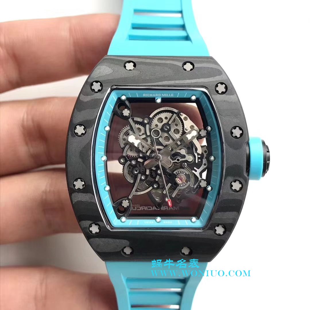 【KV Perfect  High quality  Replica Watches 】理查德米尔RICHARDMILLE 最强版RM055巴巴沃森.蒂芙尼蓝阿布扎比赛道特别纪念版 / RM 055G