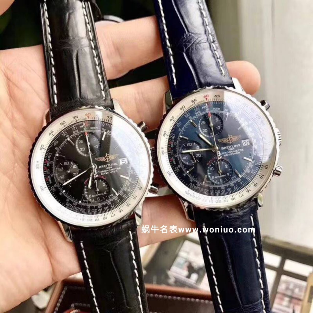 款堪称百年经典！ Breitling 航空计时原单货蓝面+黑面+皮带+钢带A1332412|C942|451A / BL083