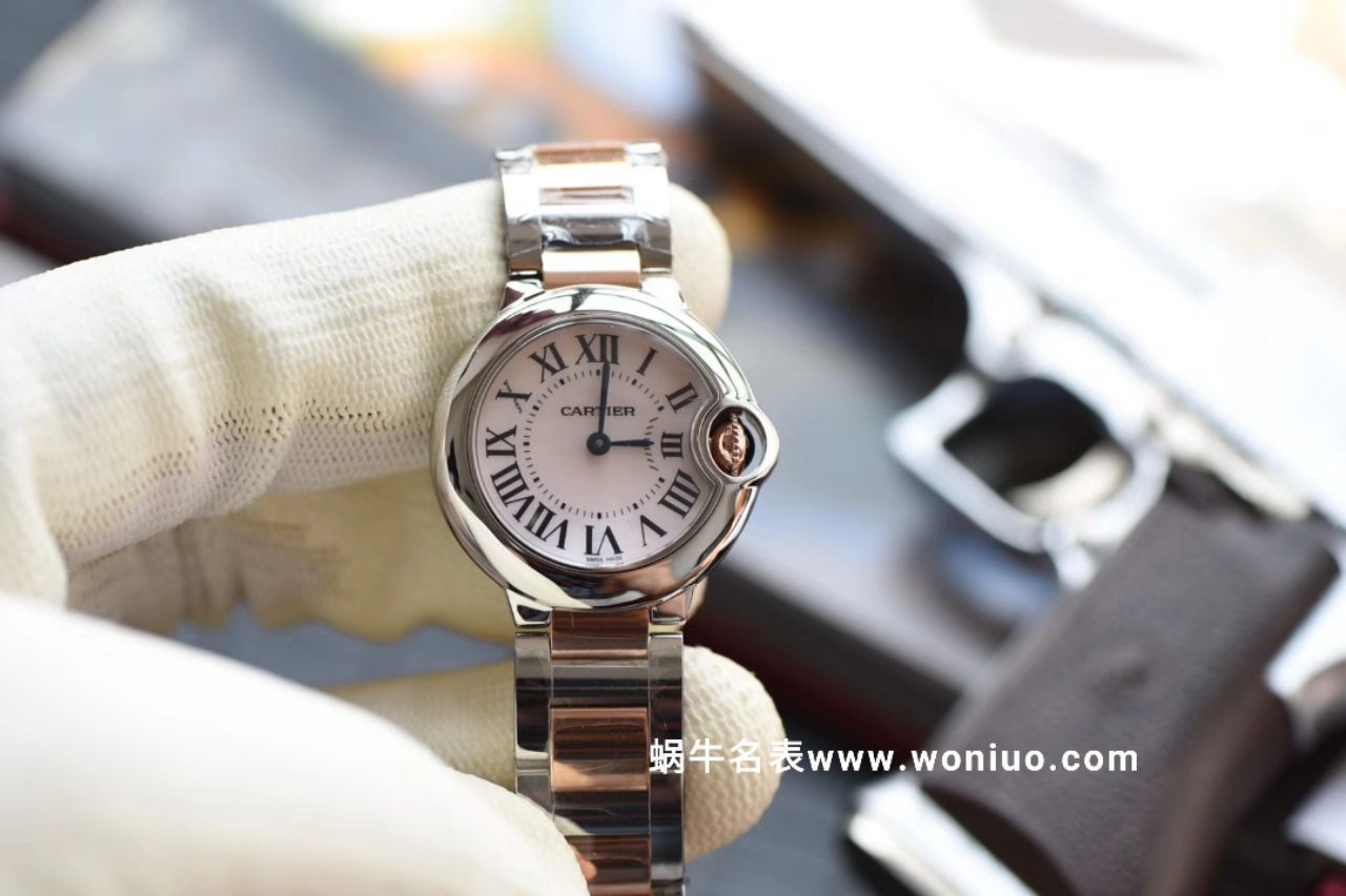 V6 Factory  Cartier  新品蓝气球 28mm间玫瑰金 天然贝母表面 女士石英 wrist watches  / K152