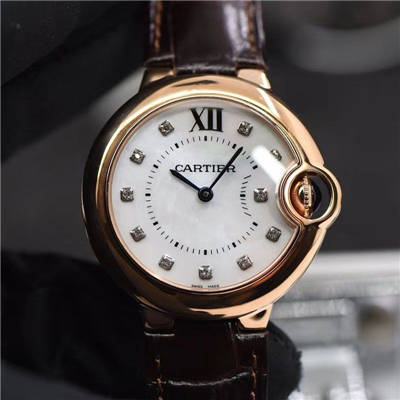 V6出品蓝气球新品～33mm 玫瑰金贝母钻丁面女士石英 wrist watches 