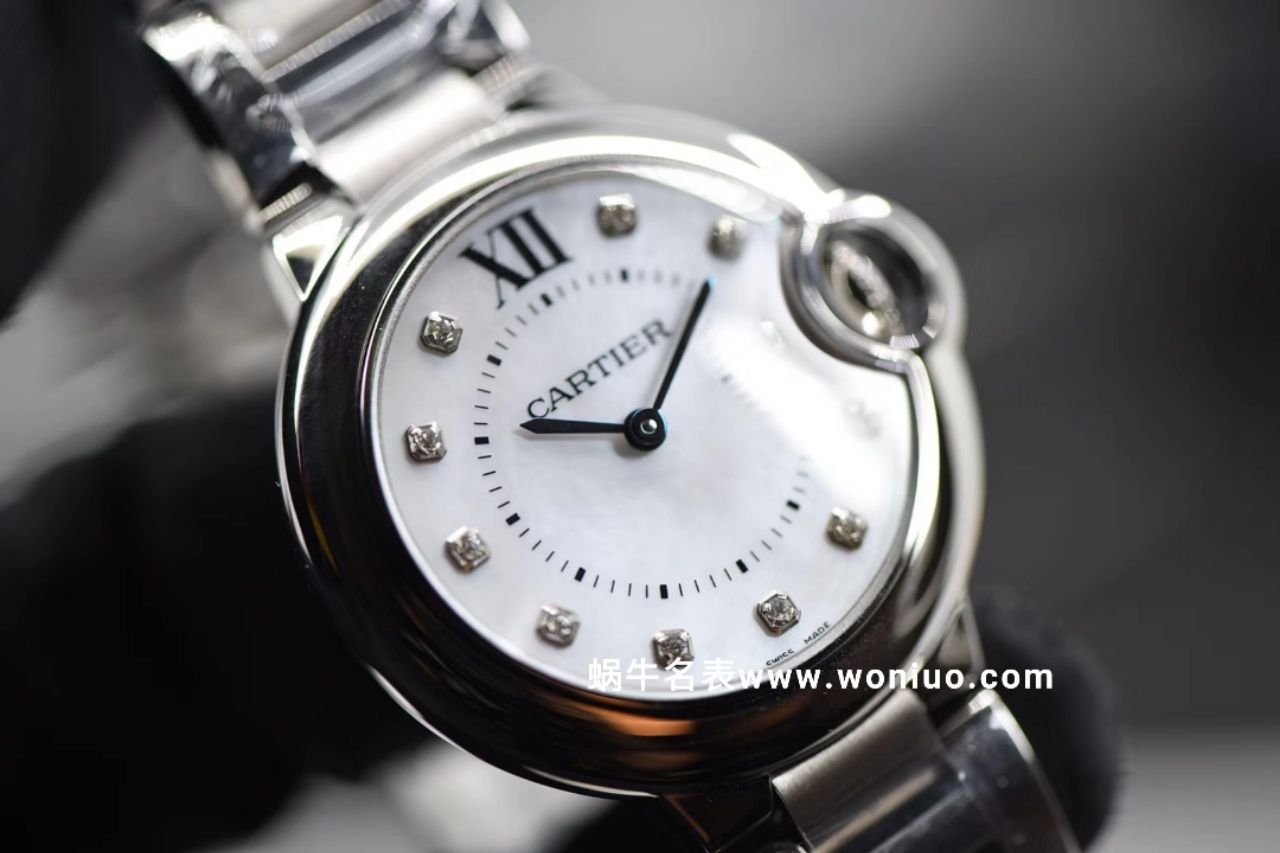 V6出品蓝气球新品～33mm贝母钻丁面石英 Movement 女士 wrist watches  / K156