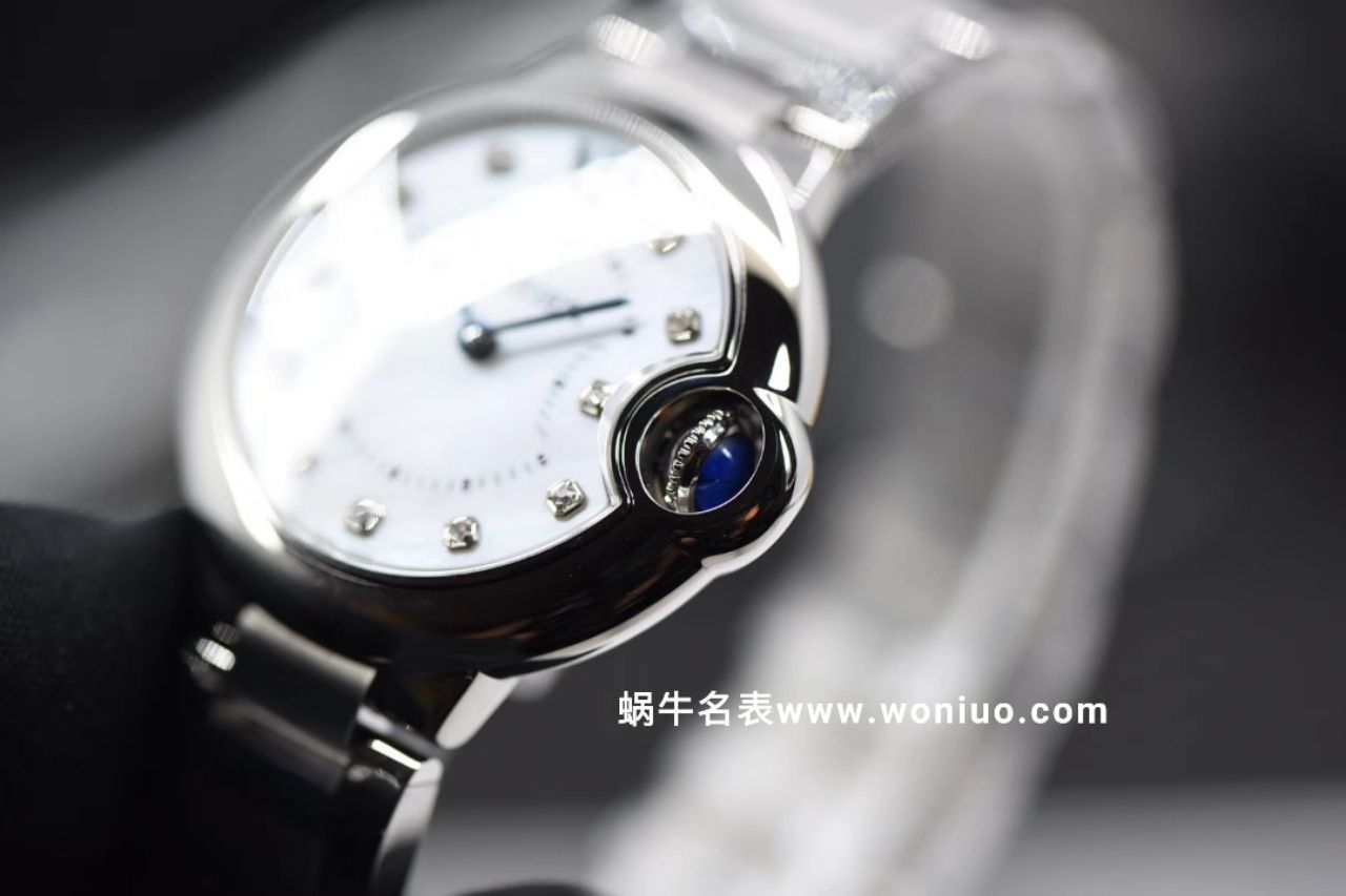 V6出品蓝气球新品～33mm贝母钻丁面石英 Movement 女士 wrist watches  / K156