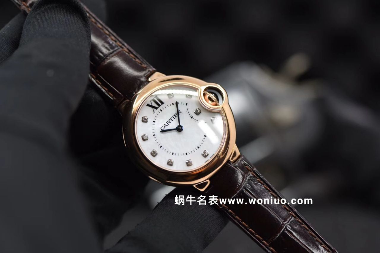 V6出品蓝气球新品～33mm 玫瑰金贝母钻丁面女士石英 wrist watches  / K157