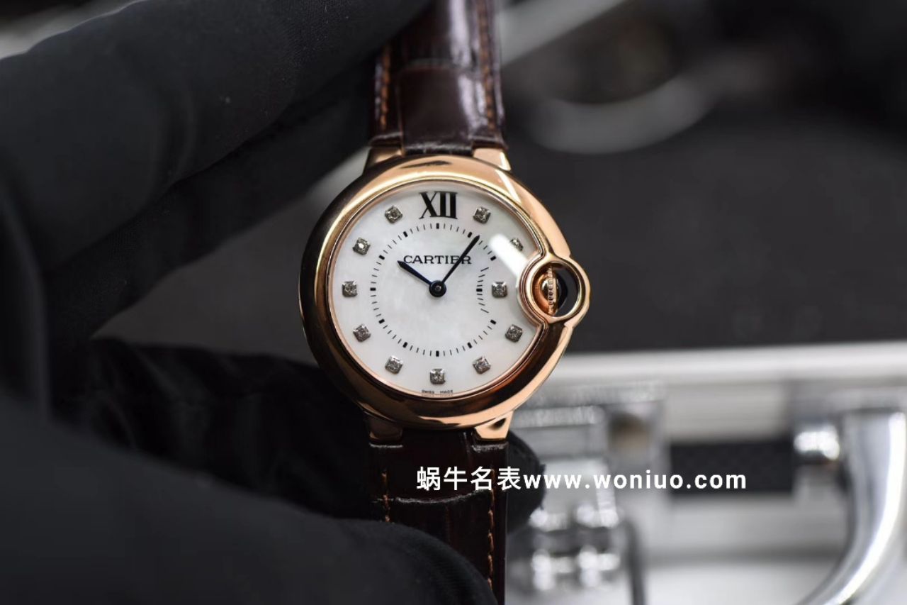 V6出品蓝气球新品～33mm 玫瑰金贝母钻丁面女士石英 wrist watches  / K157