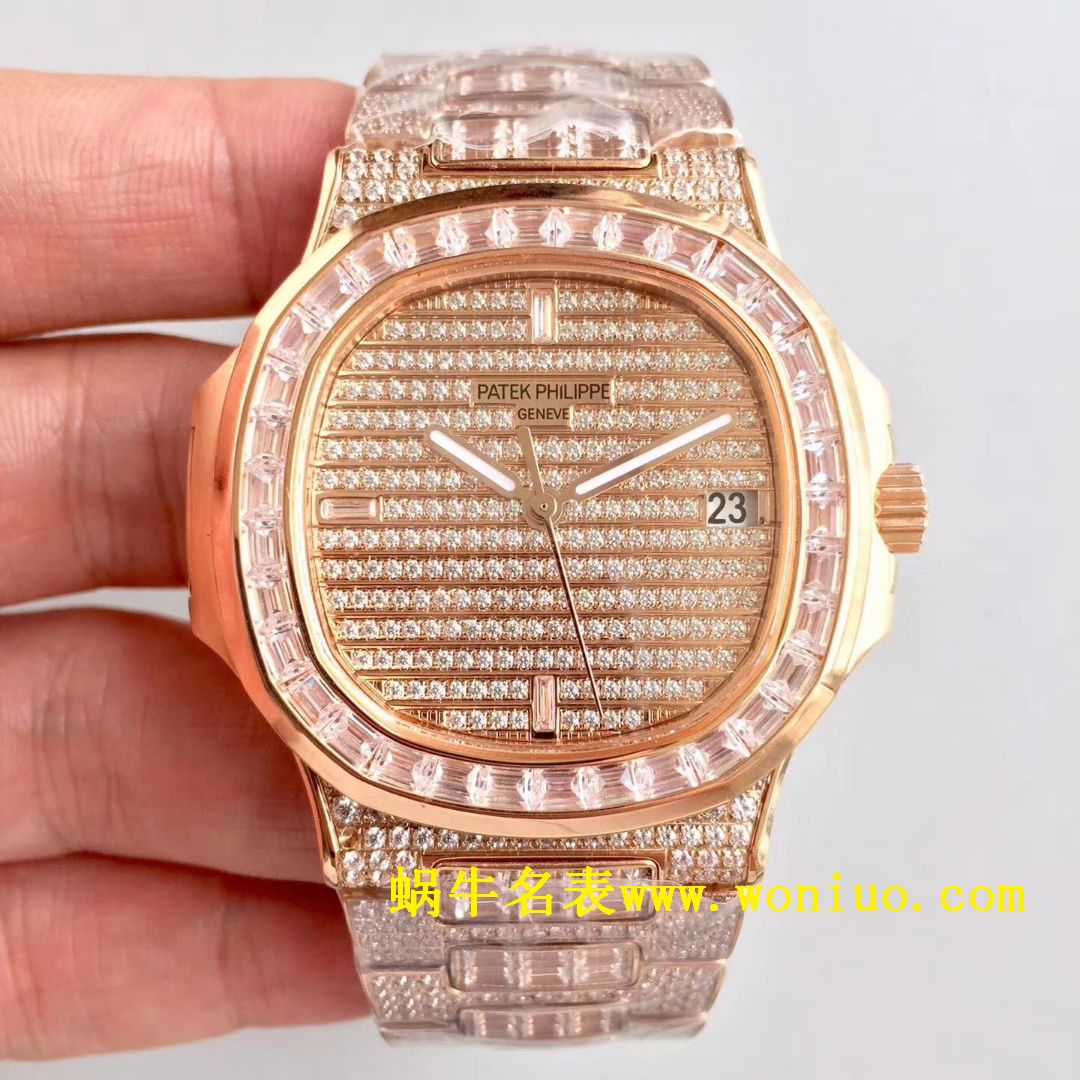 DM新品  PATEK PHILIPPE  Replica Copy 满天星 方钻 运动系列 Nautilus 5719/1G-001 / BD225
