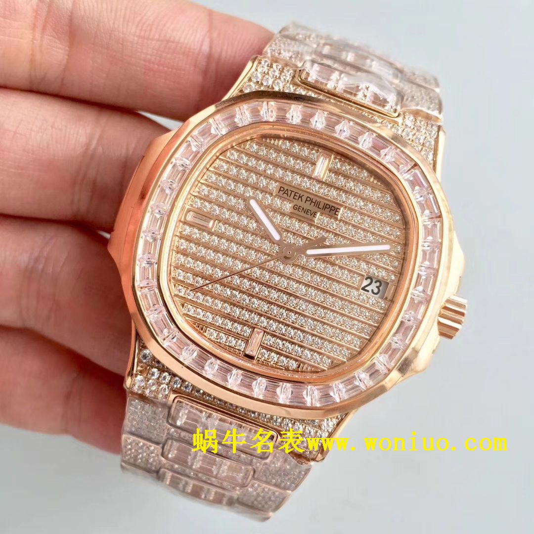 DM新品  PATEK PHILIPPE  Replica Copy 满天星 方钻 运动系列 Nautilus 5719/1G-001 / BD225