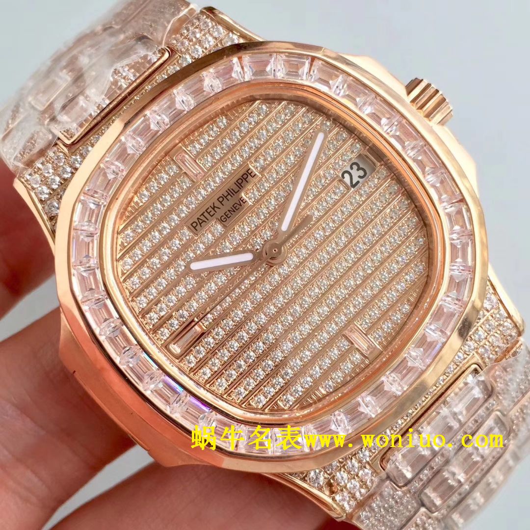 DM新品  PATEK PHILIPPE  Replica Copy 满天星 方钻 运动系列 Nautilus 5719/1G-001 / BD225