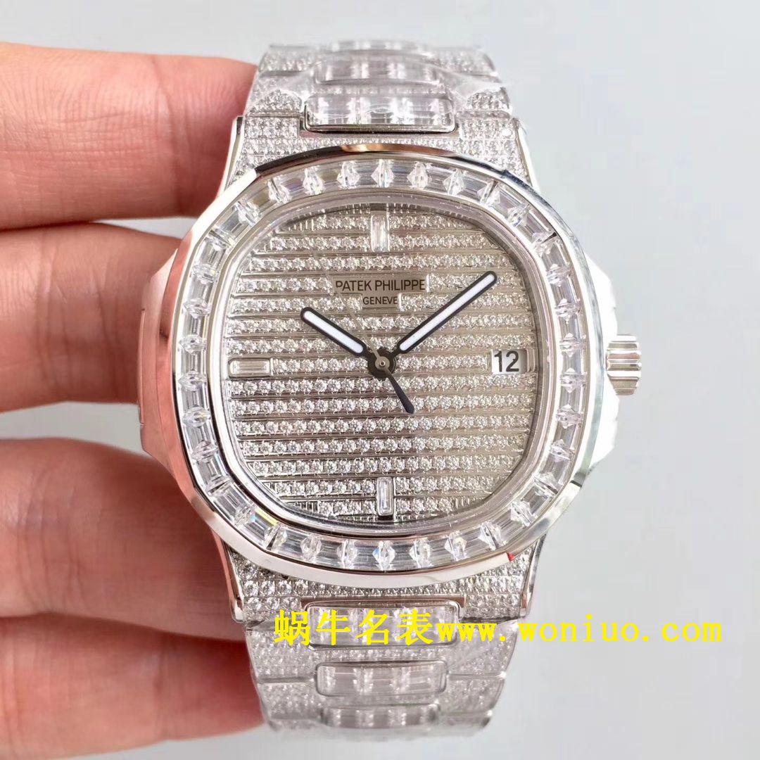 DM新品  PATEK PHILIPPE  Replica Copy 满天星 方钻 运动系列 Nautilus 5719/1G-001 / BD225