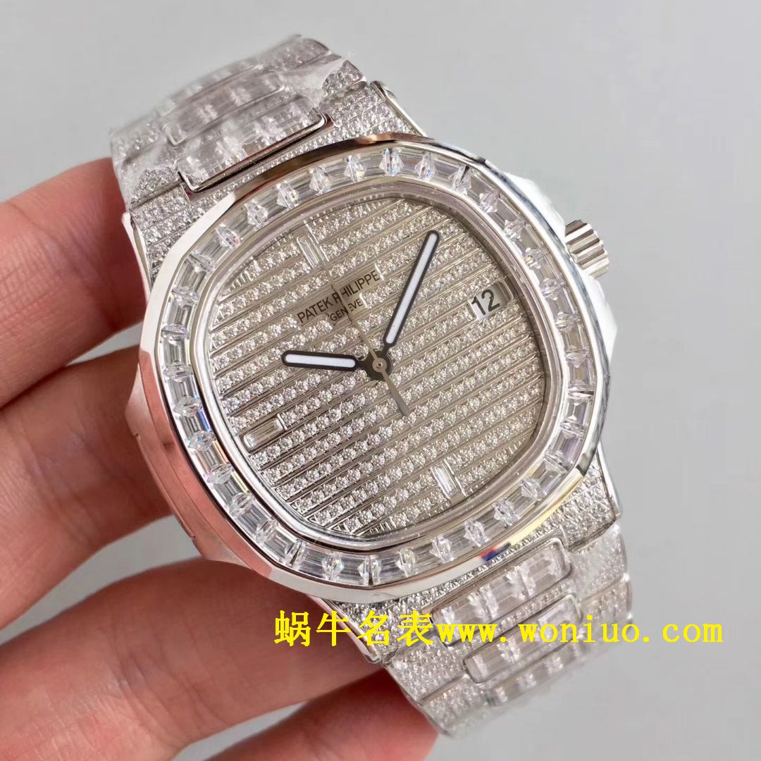 DM新品  PATEK PHILIPPE  Replica Copy 满天星 方钻 运动系列 Nautilus 5719/1G-001 / BD225
