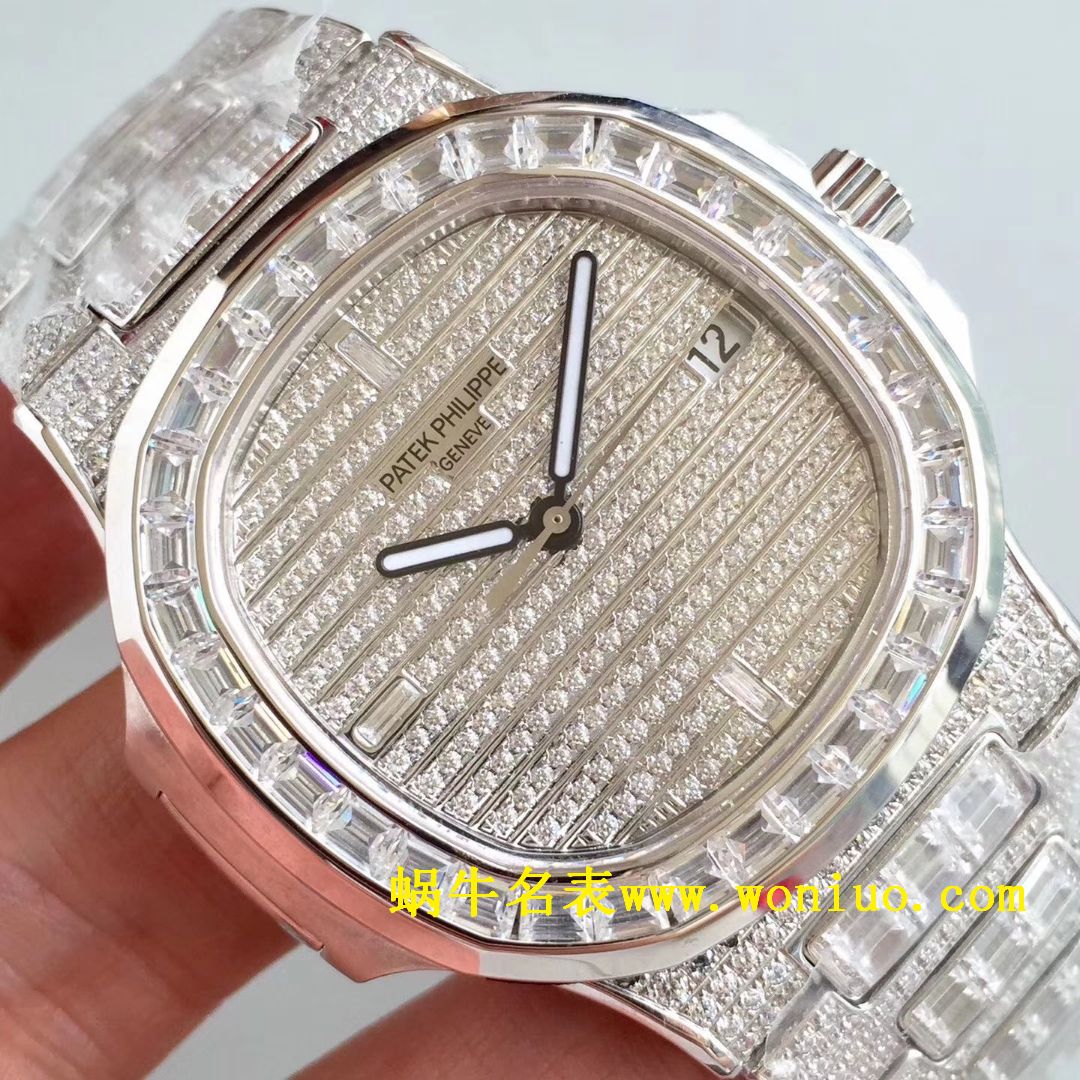 DM新品  PATEK PHILIPPE  Replica Copy 满天星 方钻 运动系列 Nautilus 5719/1G-001 / BD225