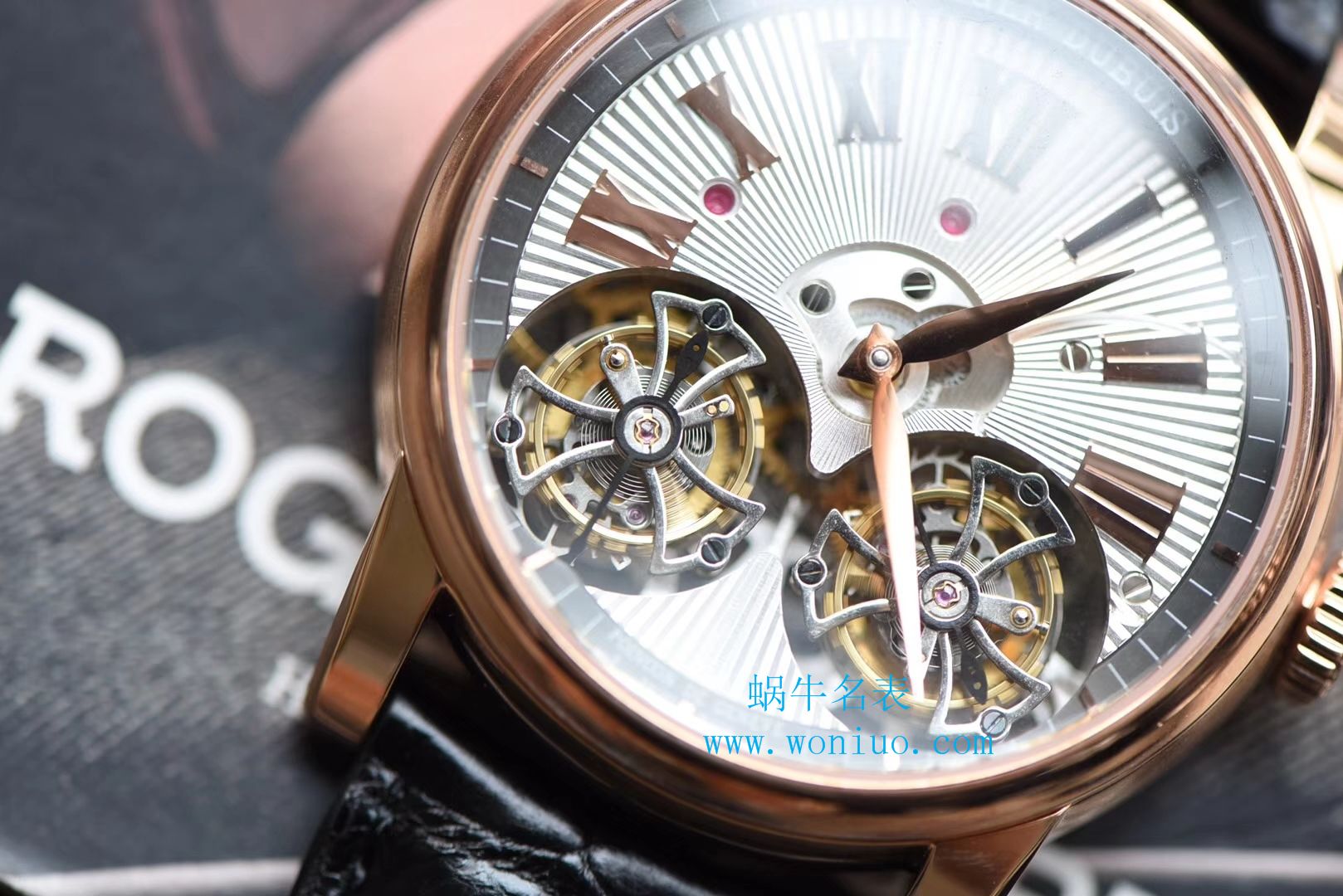 罗杰杜彼致敬系列真双 Tourbillon  行业唯一一款搭载双飞轮的 top  Replica Copy  wrist watches  / LJ022