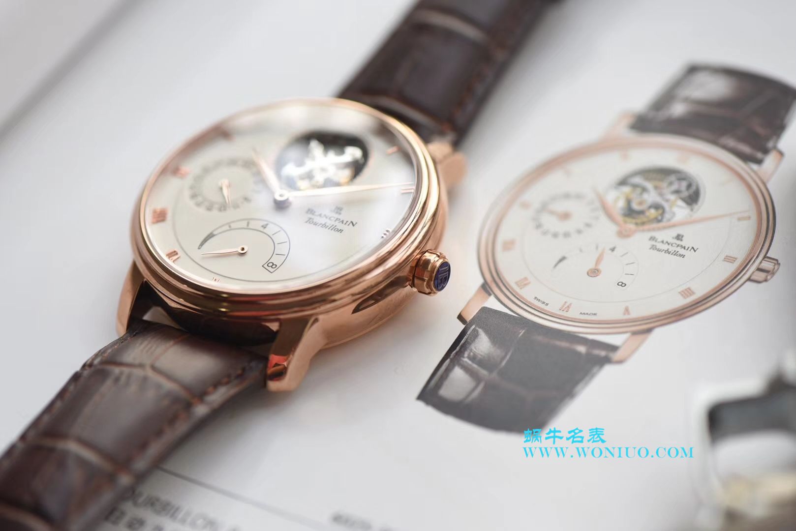 【JB Perfect  High quality  Replica Watches 】Blancpain 经典系列6025-3642-55B Tourbillon  wrist watches  / BP042