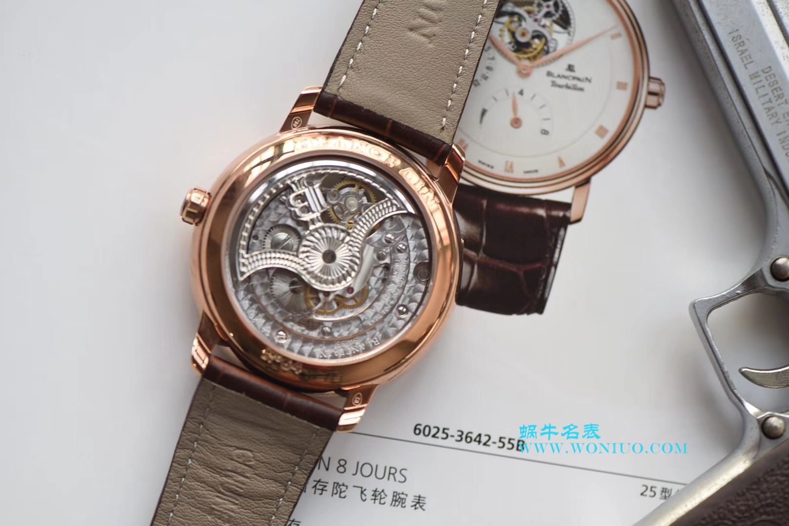 【JB Perfect  High quality  Replica Watches 】Blancpain 经典系列6025-3642-55B Tourbillon  wrist watches  / BP042