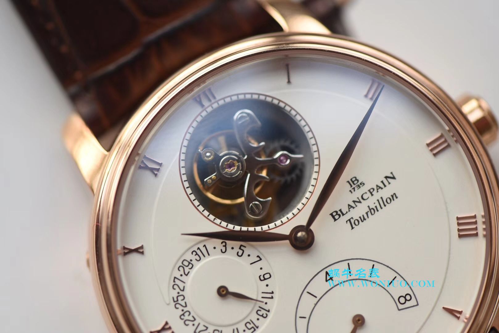 【JB Perfect  High quality  Replica Watches 】Blancpain 经典系列6025-3642-55B Tourbillon  wrist watches  / BP042