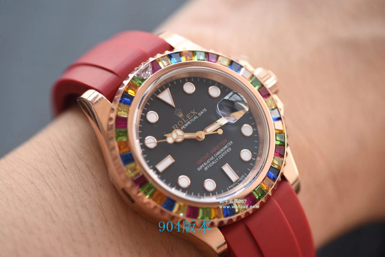 【NOOB Factory  Perfect  High quality  Replica Watches 】 Rolex  Yacht-Master 系列116695SATS“糖豆”圈彩虹游艇 Rolex 游艇 wrist watches  