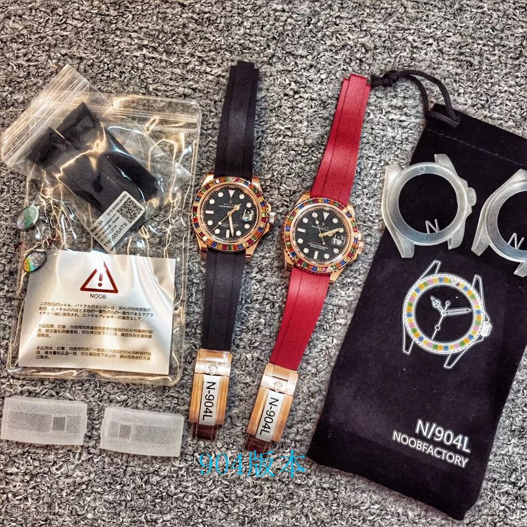 【NOOB Factory  Perfect  High quality  Replica Watches 】 Rolex  Yacht-Master 系列116695SATS“糖豆”圈彩虹游艇 Rolex 游艇 wrist watches  