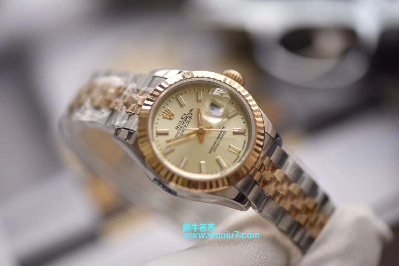 【包金款】 Rolex 女装  Datejust  Replica Copy 179173（条钉）279173（钻钉）香槟色 wrist watches  / R250