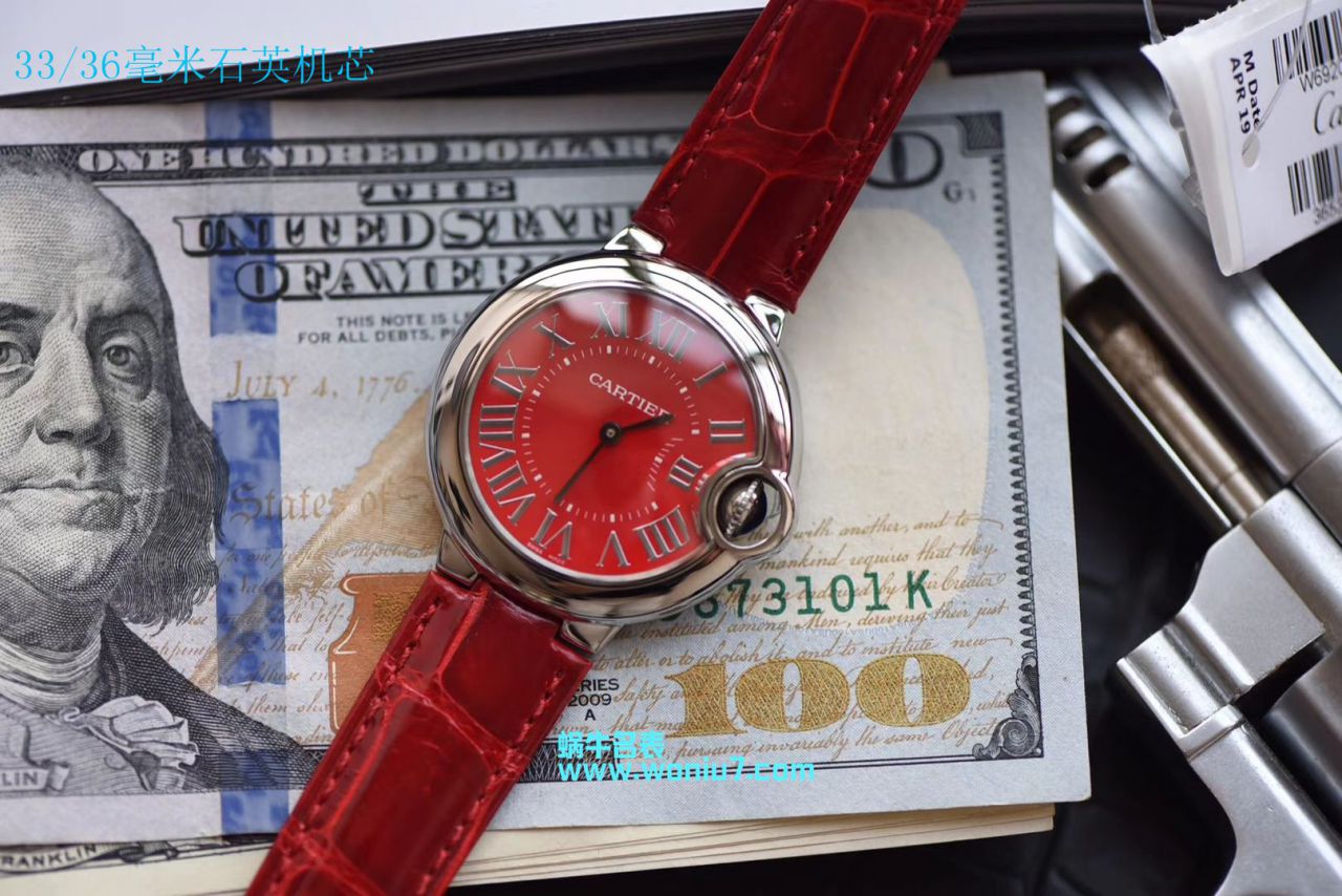 【V6 Perfect  High quality  Replica Watches 】 Cartier  蓝气球系列WSBB0022女士33毫米机械中国红特别版 wrist watches  / K147