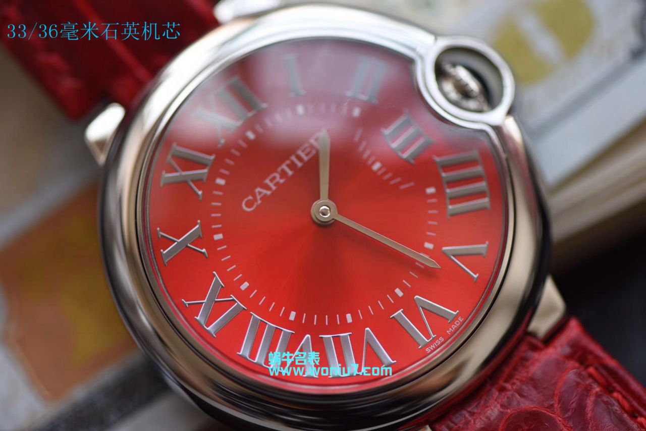 【V6 Perfect  High quality  Replica Watches 】 Cartier  蓝气球系列WSBB0022女士33毫米机械中国红特别版 wrist watches  / K147