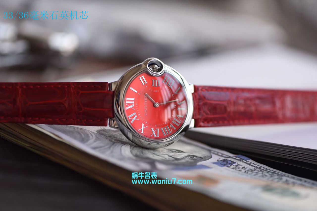 【V6 Perfect  High quality  Replica Watches 】 Cartier  蓝气球系列WSBB0022女士33毫米机械中国红特别版 wrist watches  / K147