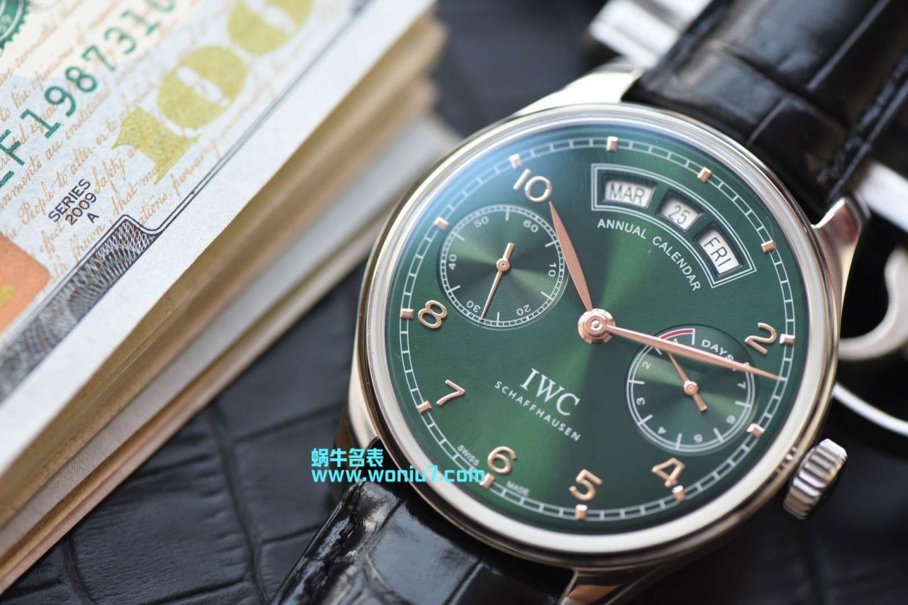 【YL Perfect  top 克隆 Replica Watches 】YL最新年历 诱惑绿面 IWC 年历IW503510 wrist watches  / WG173
