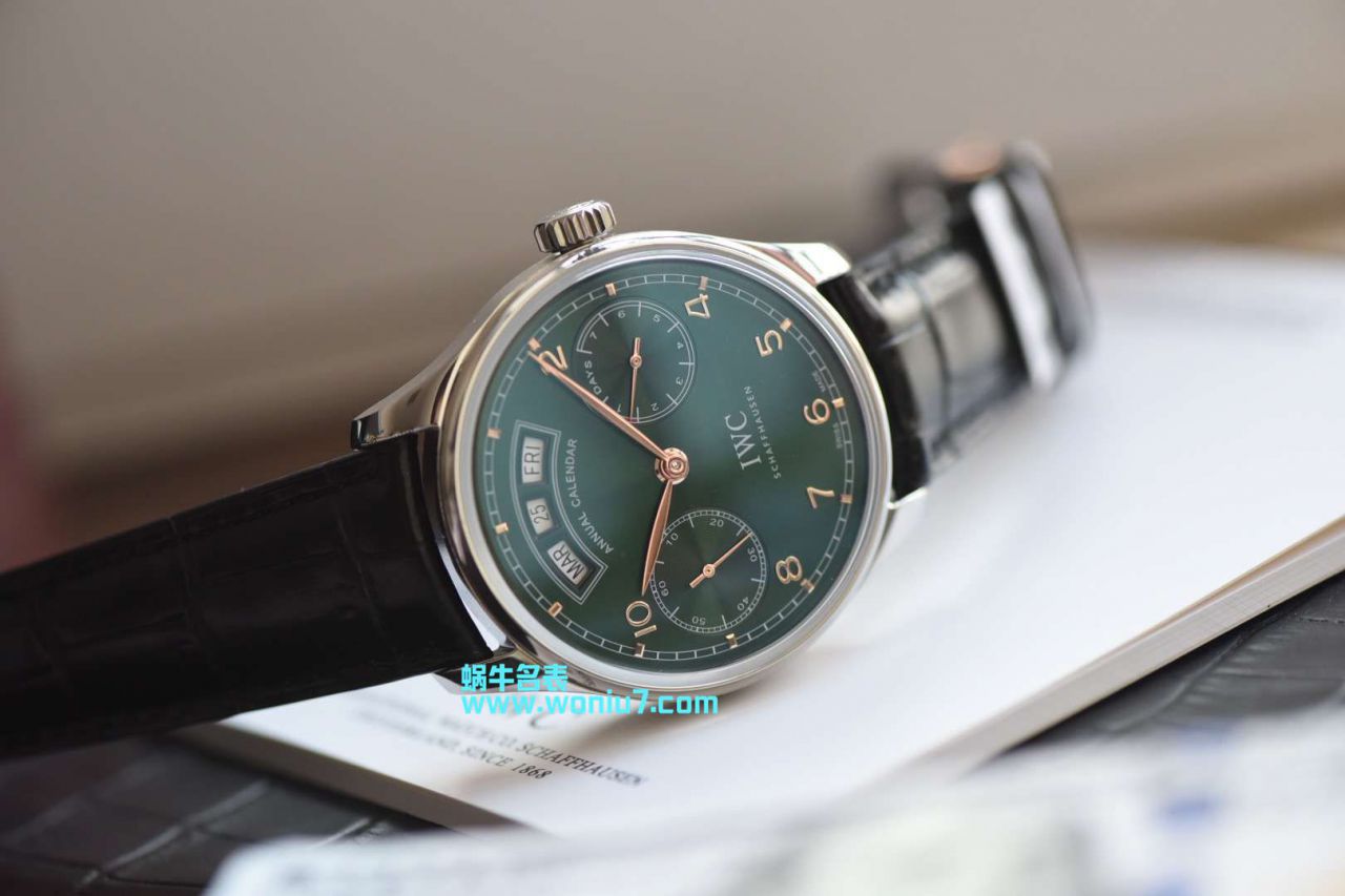【YL Perfect  top 克隆 Replica Watches 】YL最新年历 诱惑绿面 IWC 年历IW503510 wrist watches  / WG173