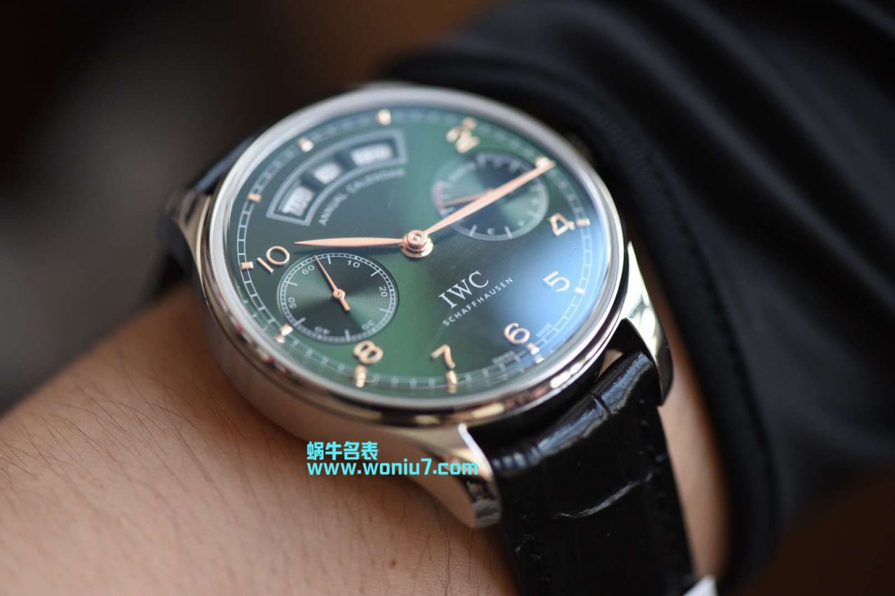 【YL Perfect  top 克隆 Replica Watches 】YL最新年历 诱惑绿面 IWC 年历IW503510 wrist watches  / WG173