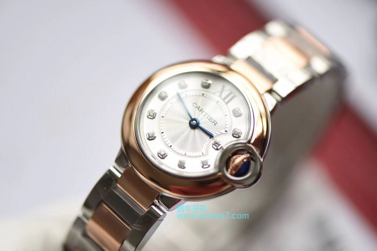 【V6 Perfect  top  High quality  Knockoff  Watches 】 Cartier  蓝气球系列W3BB0005 wrist watches 女装28毫米石英 Movement  / K182