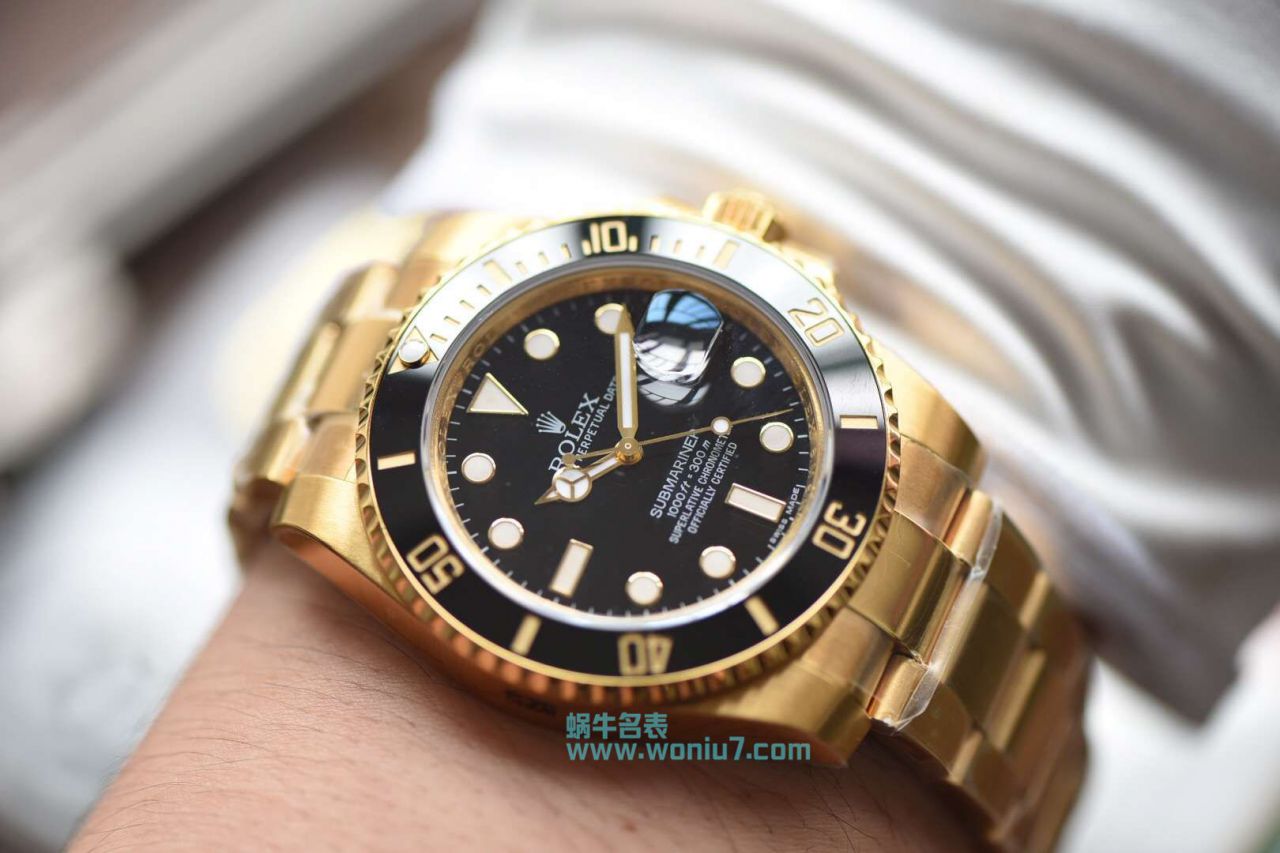 【VR Perfect  High quality  Replica Watches 土豪全18K包金 Submariner ～】 Rolex  Submariner 型系列116618LN-97208 黑盘 wrist watches  / R258