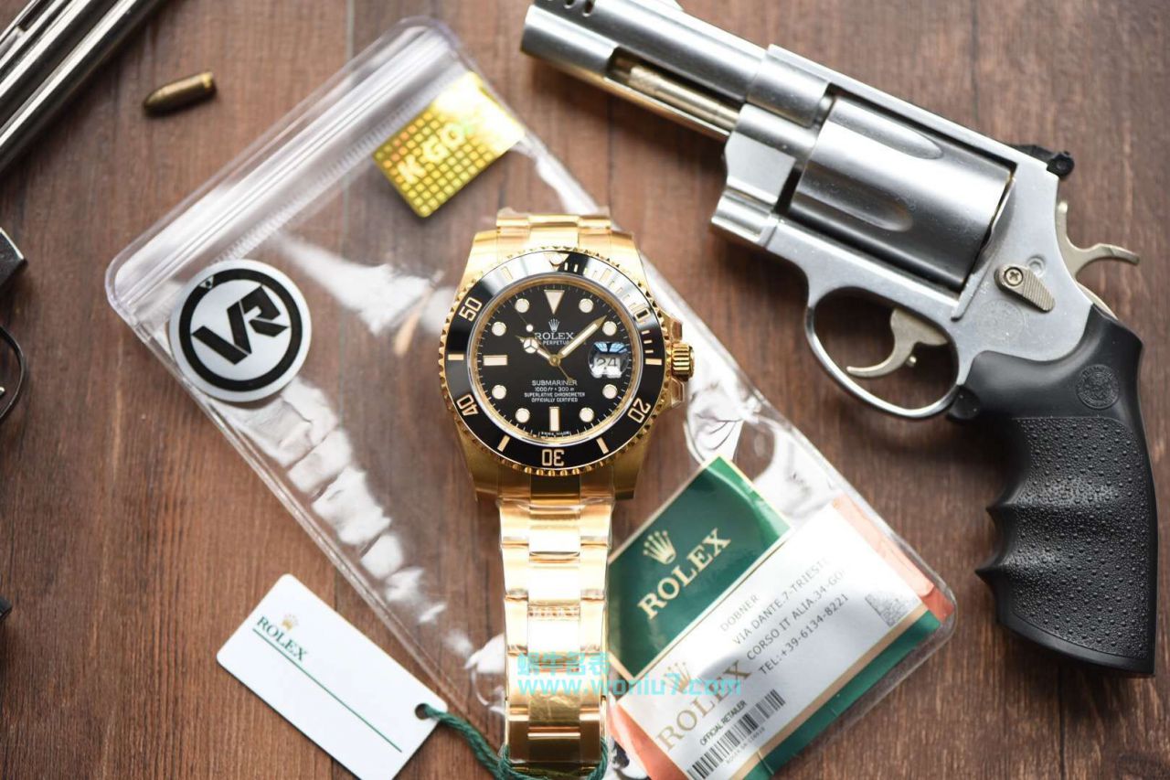 【独家 Video analysis VR Perfect  High quality  Replica Watches 】 Rolex  Submariner 型116612-LN-97203包间金 Submariner  / R197