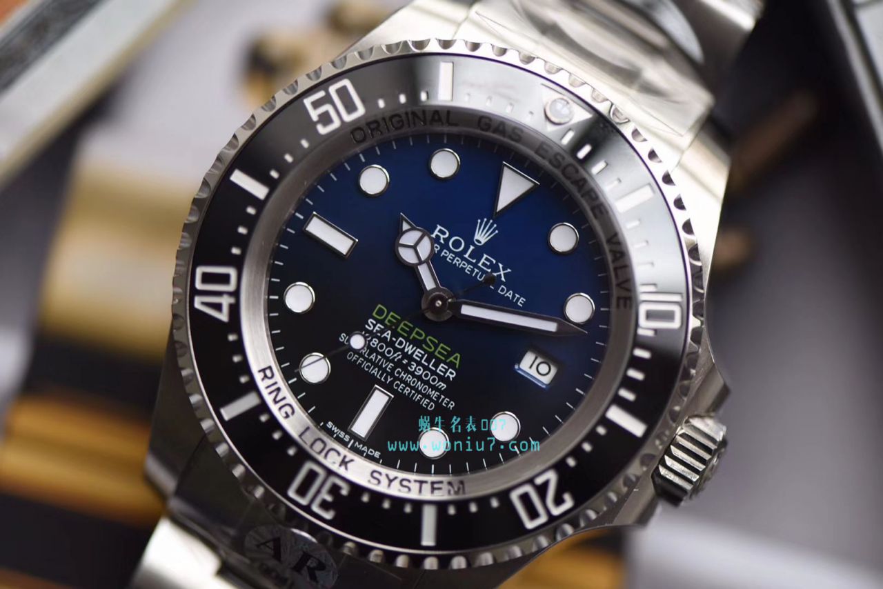 【AR Perfect  High quality  Replica Watches 】 Rolex 海使型系列116660-98210 蓝盘 wrist watches (904钢渐变蓝鬼王) 