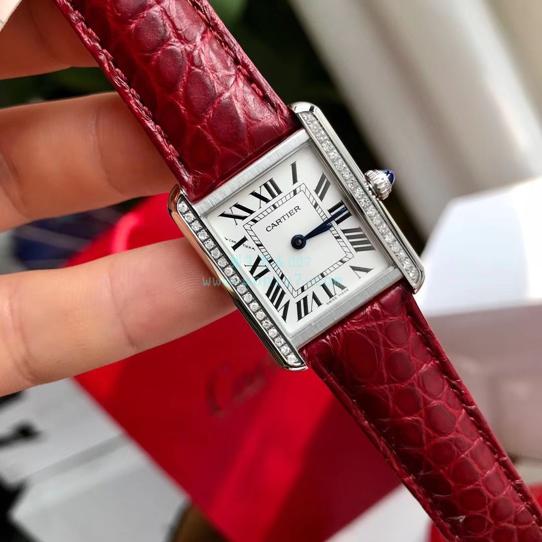 【 TOP  copy customized 真钻】 Cartier  坦克系列WJTA0015 wrist watches 女士 / K189