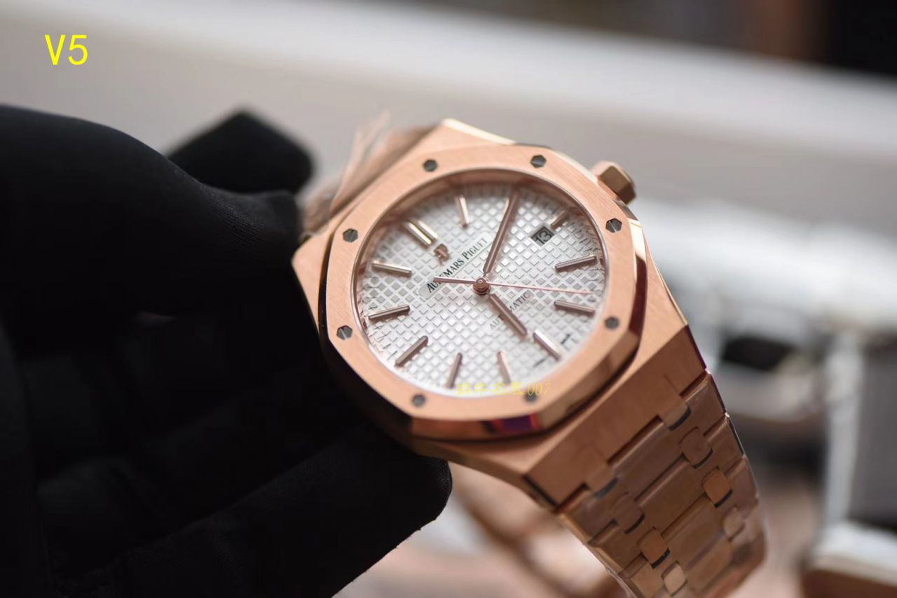 【JF Factory  top  Replica Copy  Watches 】皇家橡树系列 皇家橡树自动上链15400OR.OO.1220OR.02 wrist watches  / AP019