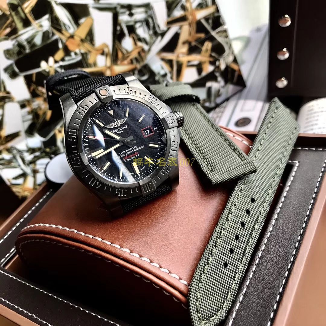 【 Video analysis 专柜原单 Breitling 复仇者黑鸟】 Breitling 机械计时系列V1731110/BD74/109W/M20BASA.1 wrist watches  / BL093