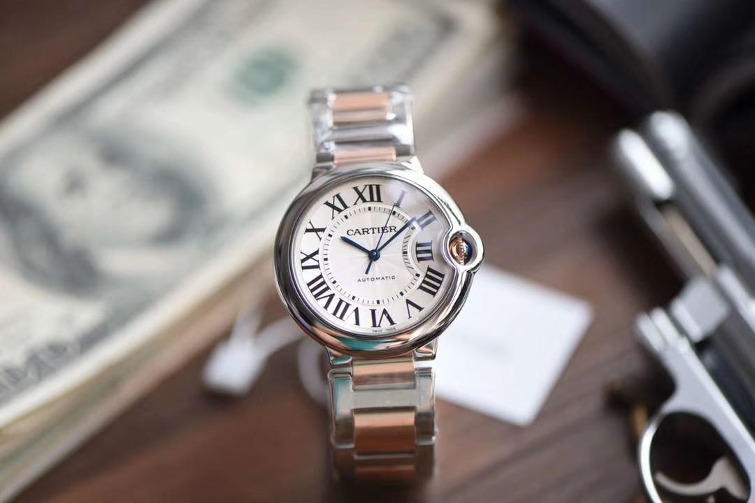  Cartier  蓝气球系列W2BB0003 wrist watches 36毫米玫瑰金女装【V9 Factory 18K包金 Replica Copy  Cartier  蓝气球间金款】 / K206
